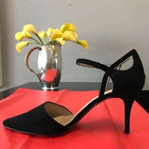 Black Suede 3"  Kitten Heels 9M